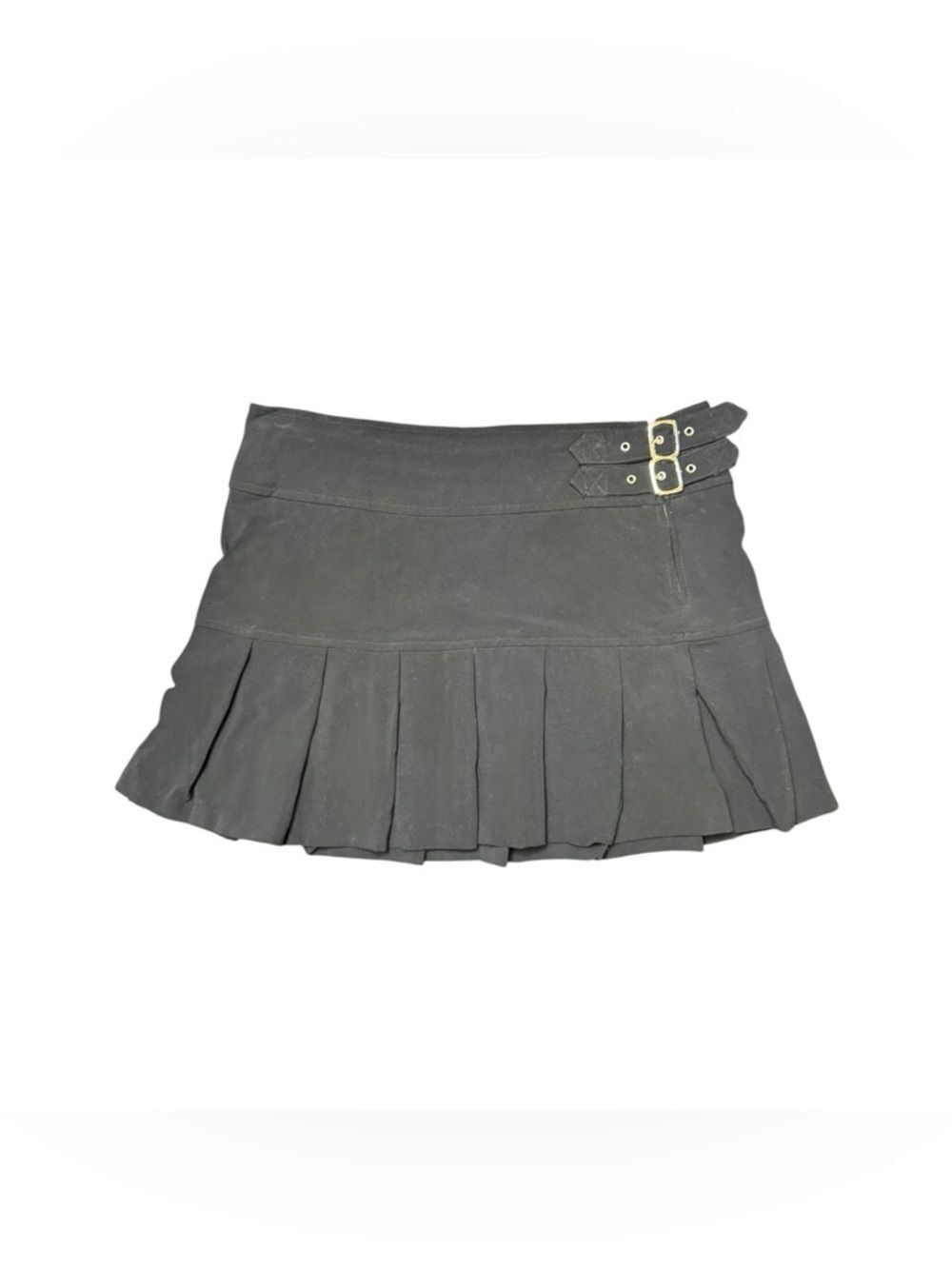 Y2K No Boundaries Black Pleated + Belted Mini Skirt Size 5